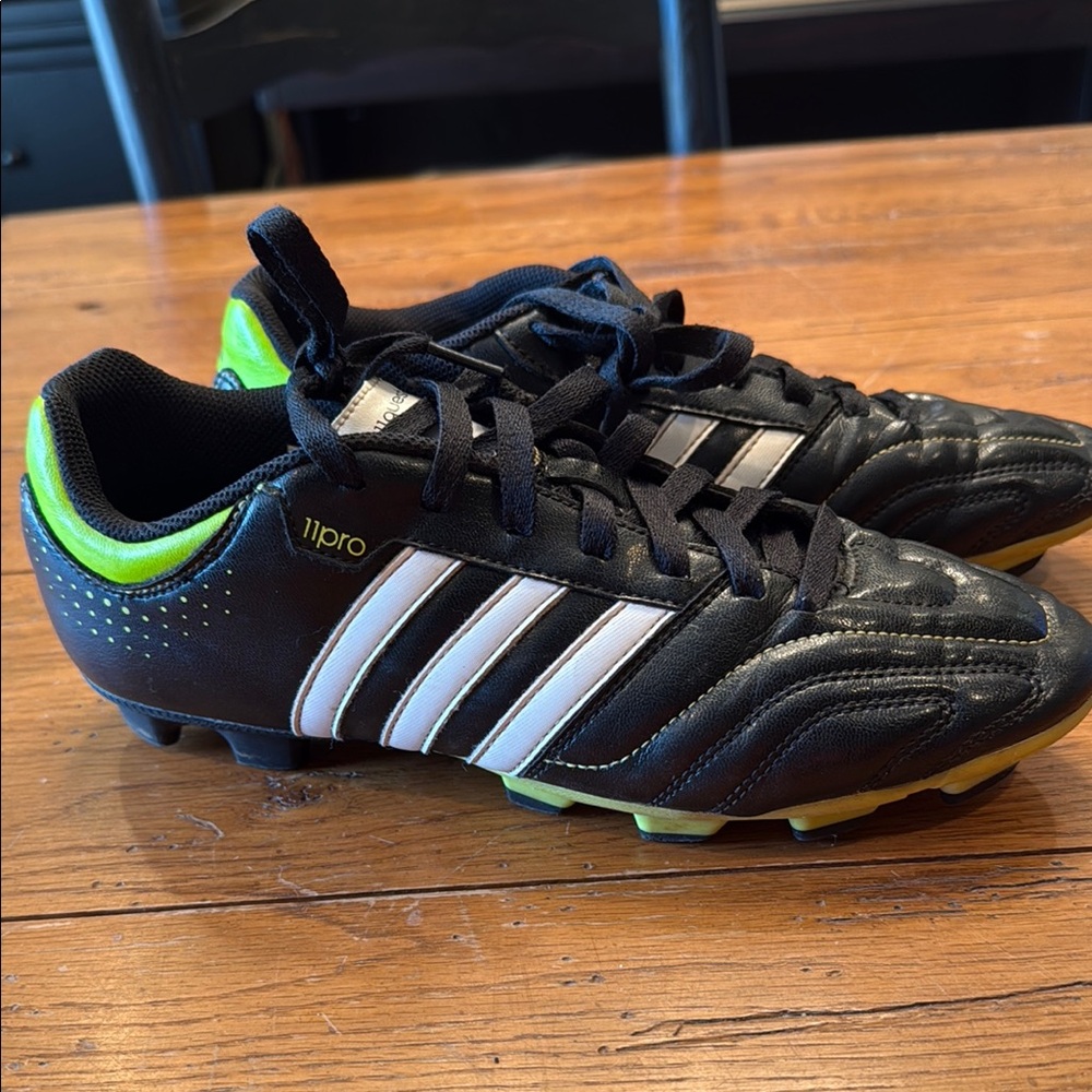 Adidas 11pro 11questra Black Cleats with Neon Accents men 8.5